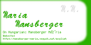 maria mansberger business card